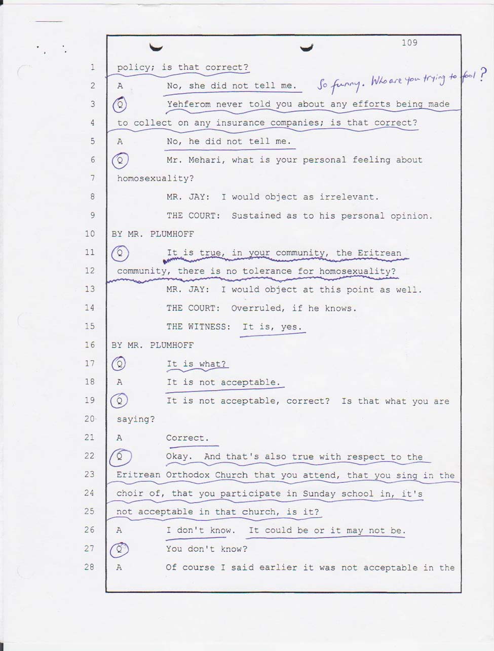 Angesom's court testimony Jan. 23, 2008 