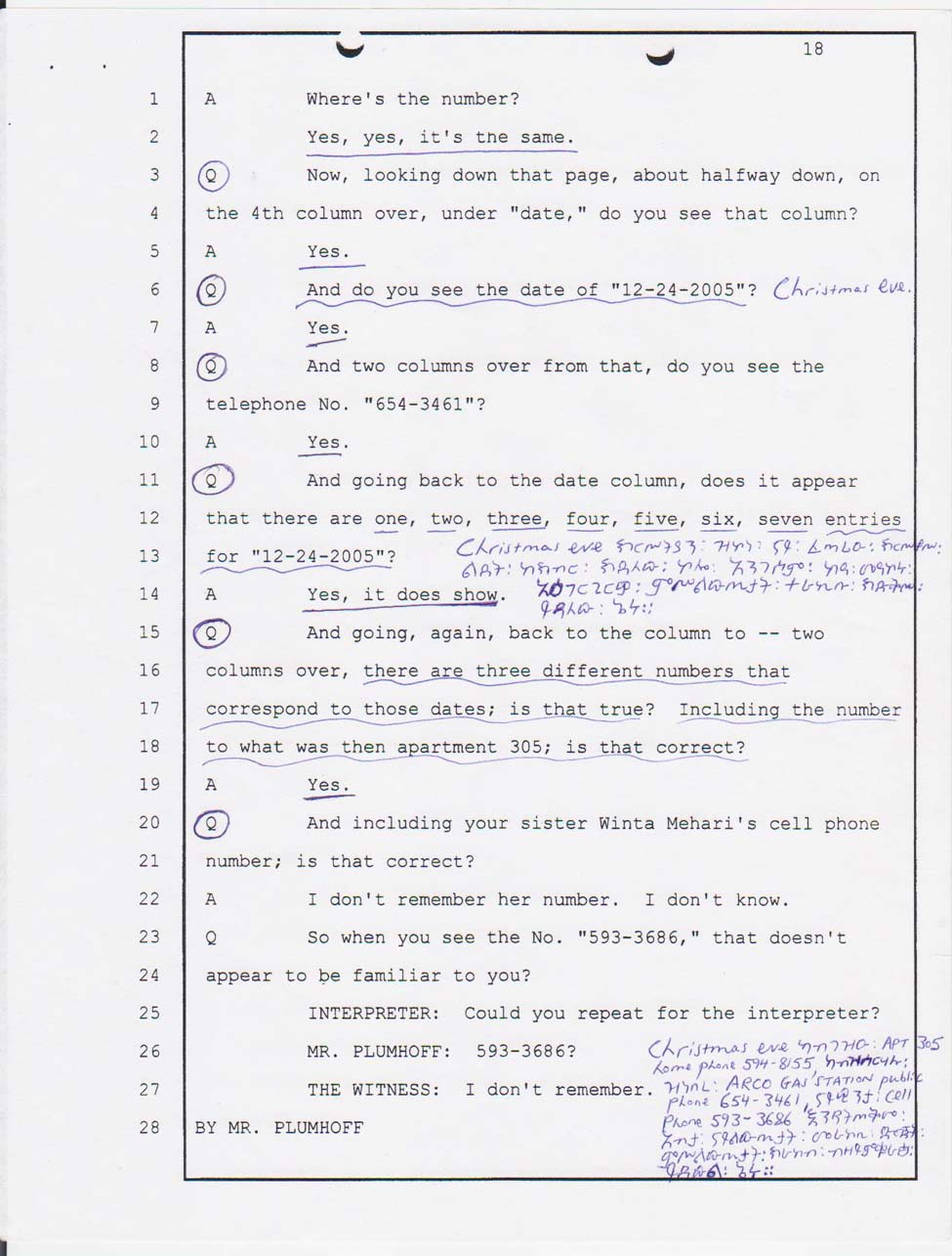 Angesom Mehari's court testimony January 24, 2008  