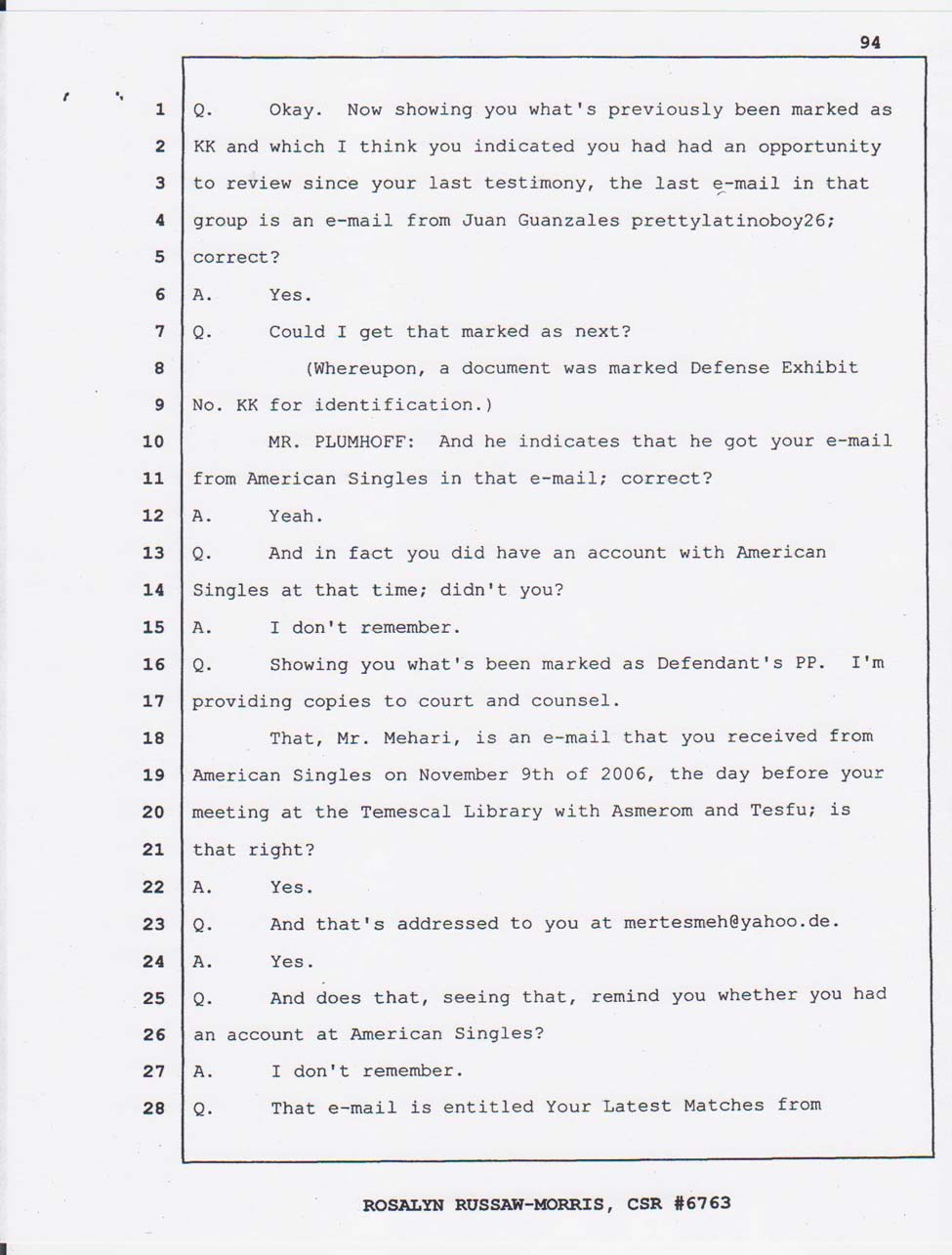 Merhawi's court testimony Feb. 27, 2008
