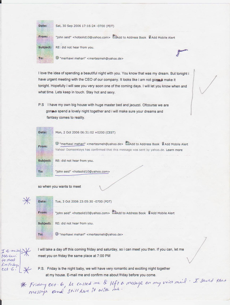 Merhawi's email correspondance with John Said (Asmerom).