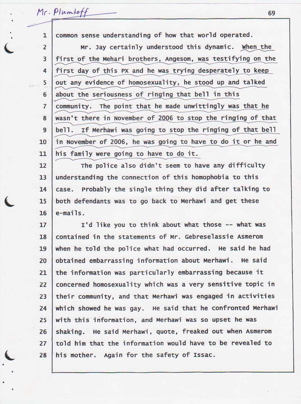 Defense Attorney Ray Plumhoff summary