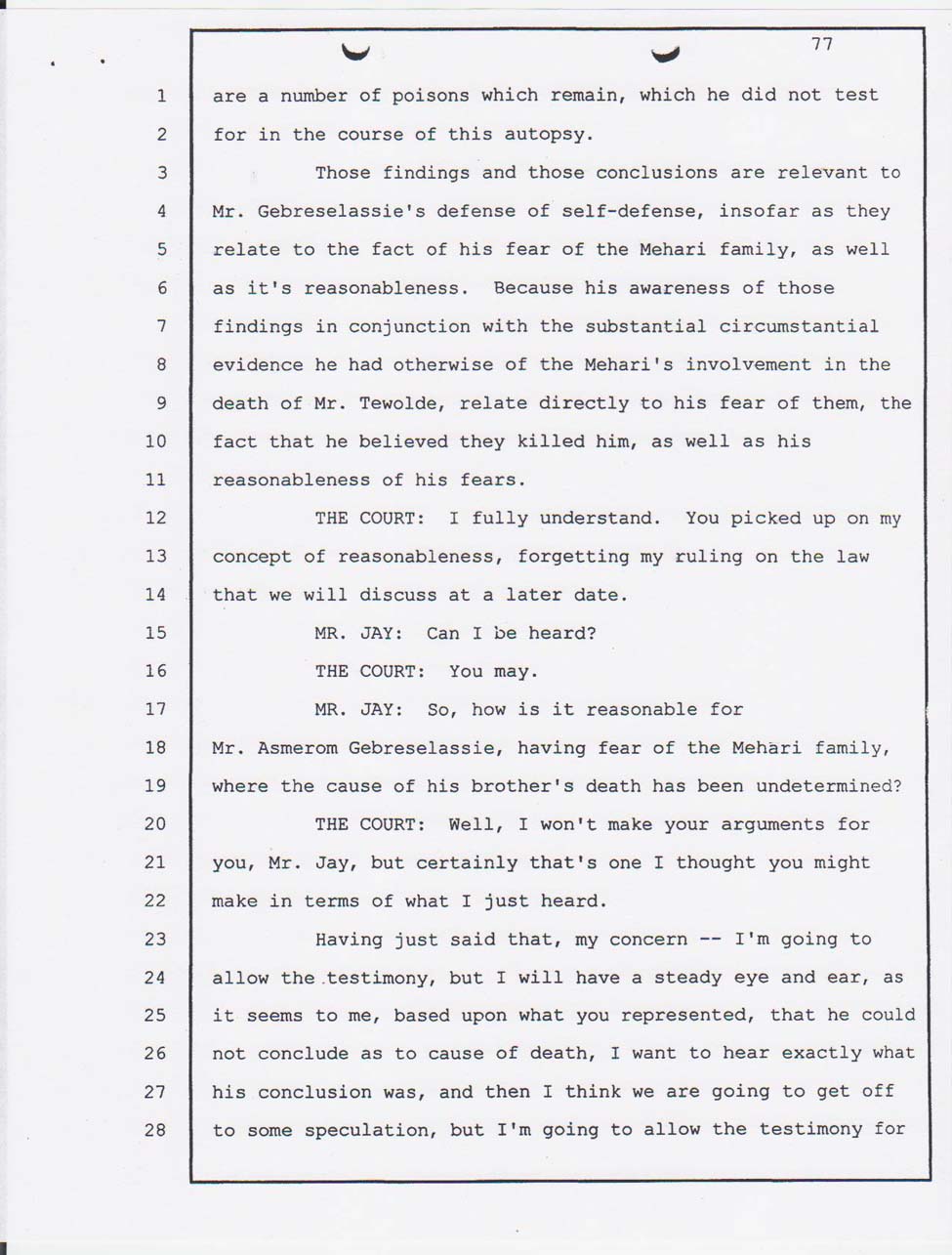 Dr. Thomas Rogers's Alameda County Coroner's office pathologist court testimony Jan. 24, 2008