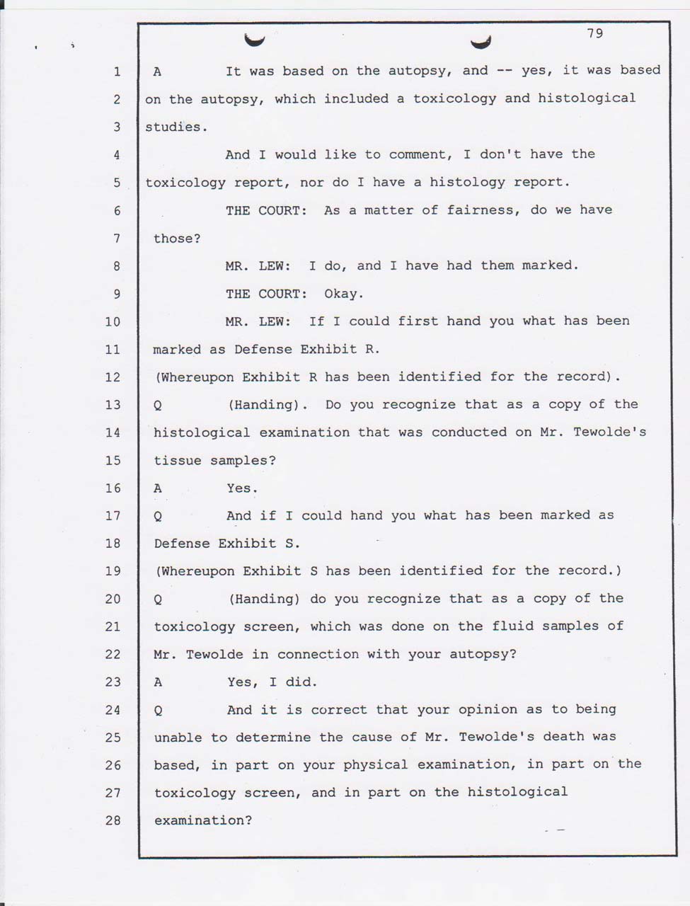 Dr. Thomas Rogers's Alameda County Coroner's office pathologist court testimony Jan. 24, 2008
