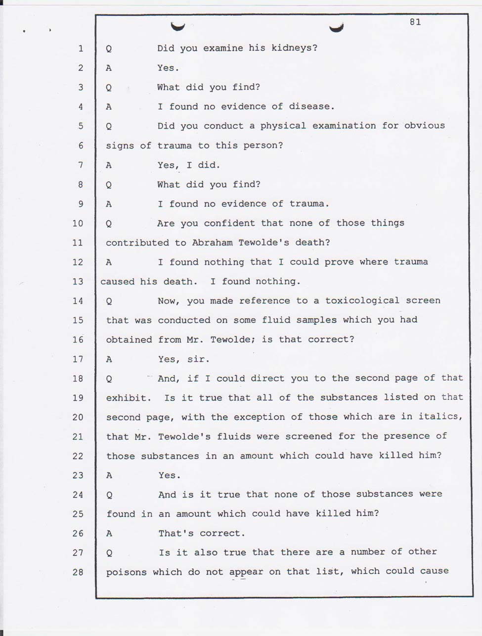 Dr. Thomas Rogers's Alameda County Coroner's office pathologist court testimony Jan. 24, 2008